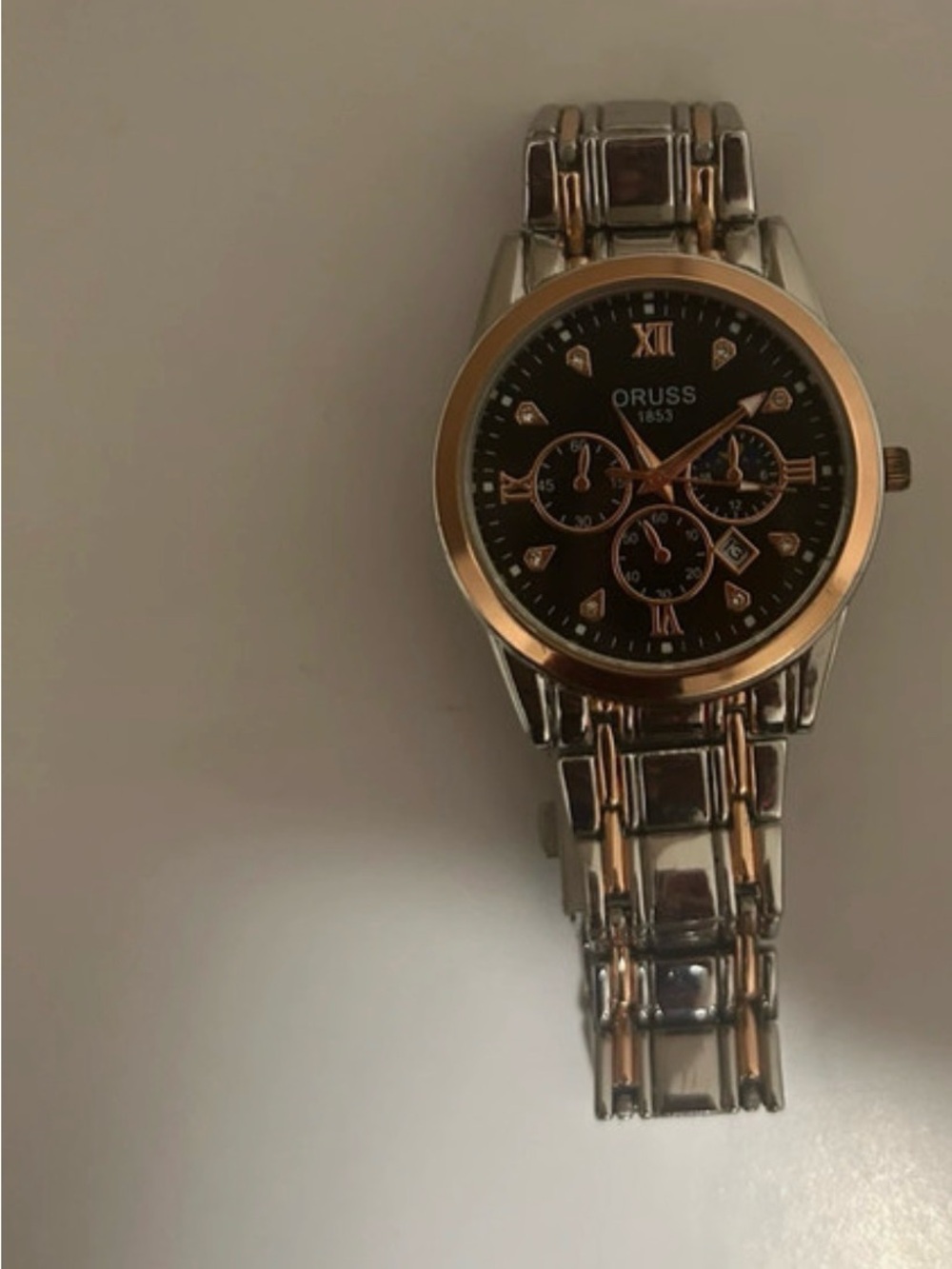 Oruss men’s Two-Tone Dress Watch in Black and Gold